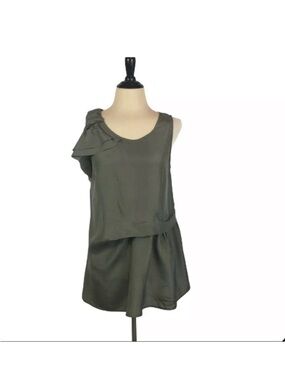Anthropologie Edme & Esyllte Sleeveless Silk Blouse Green 6